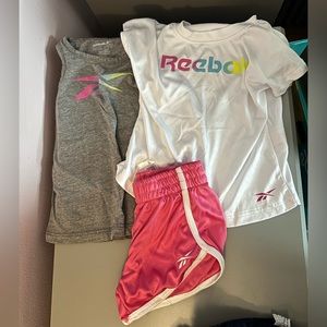 Reebox 3 piece set tank top and tshirt with shorts size 4T